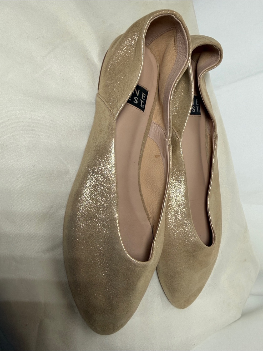 Nine West Metallic Gold Pointed Toe Flats